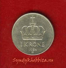 1 крона 1980 года Норвегия